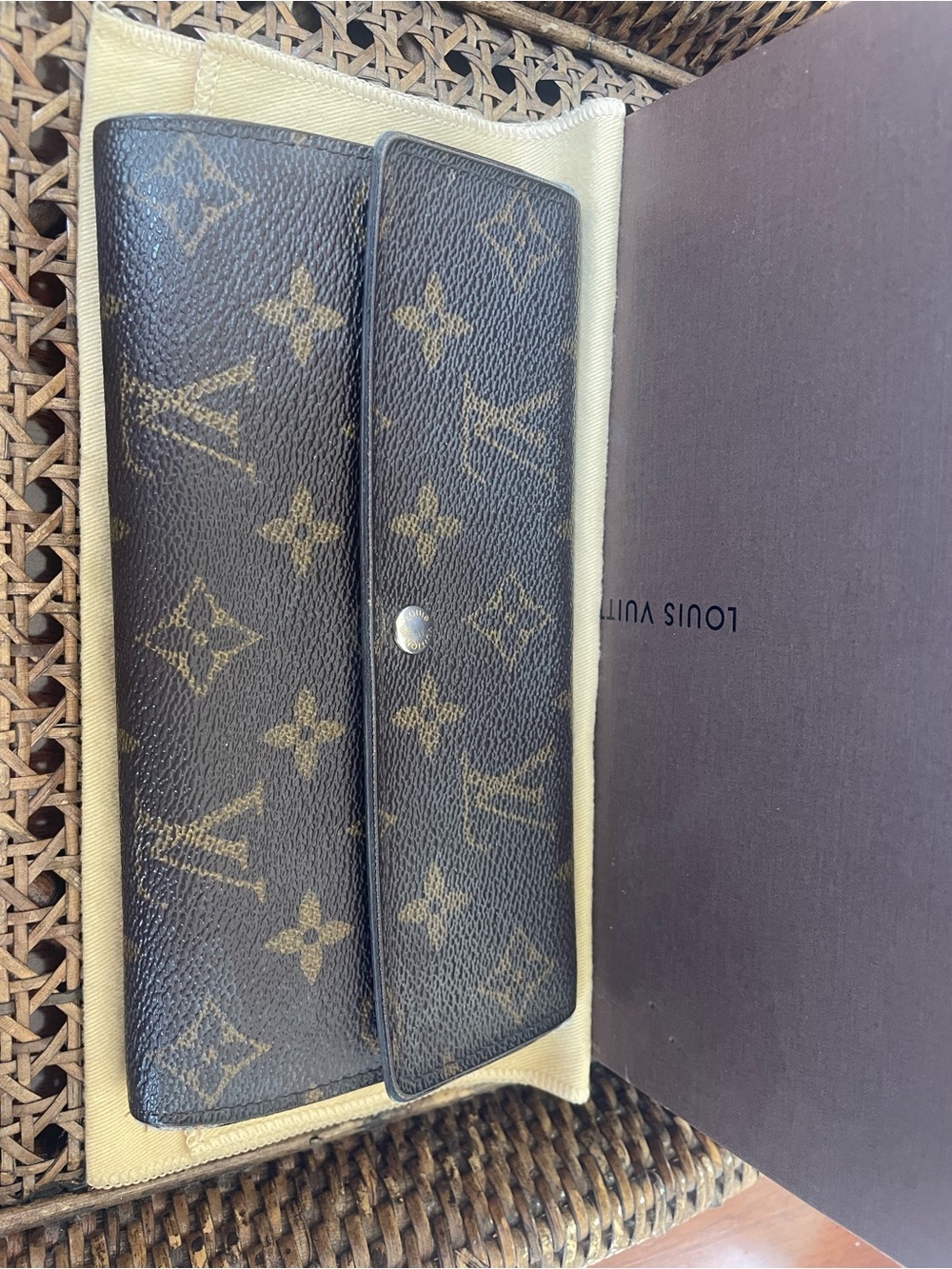 Louis Vuitton Monogram Snap Card Holder in Brown & Tan
